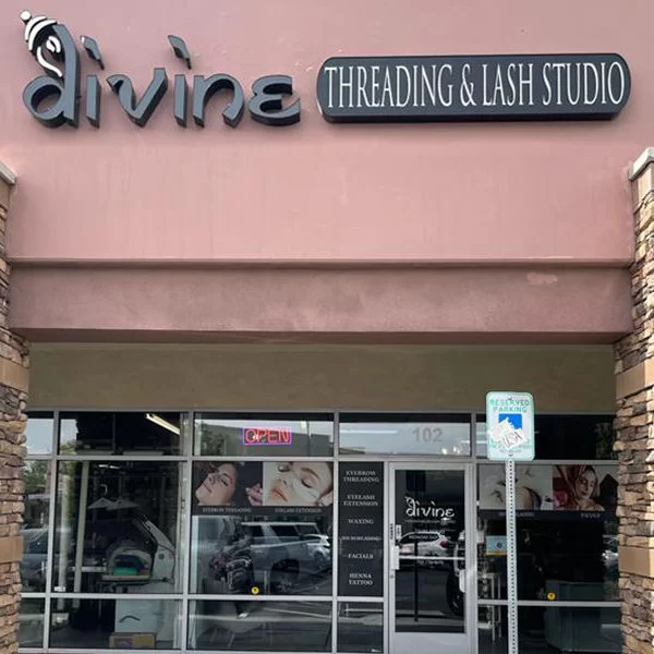 Divine Threading Aliante salon storefront offering expert eyebrow threading and lash care services